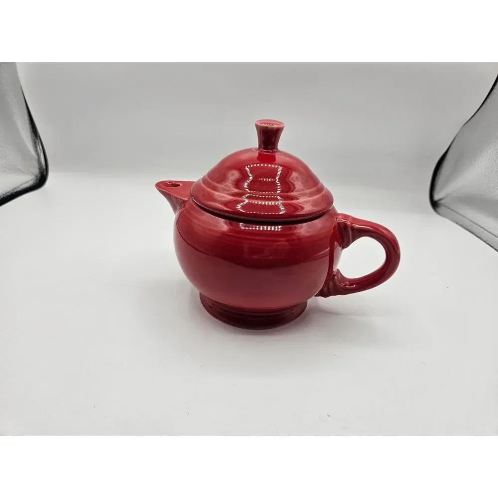 Fiesta Homer Laughlin Retired Small Teapot‎ Lid Scarlet Red 2 Cup